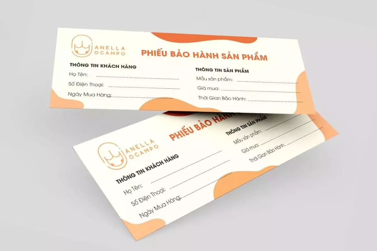 In phiếu bảo hành theo mẫu 