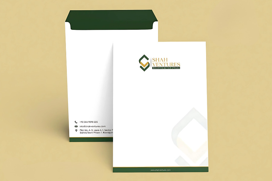 Mẫu phong bì thư đồng bộ màu logo 