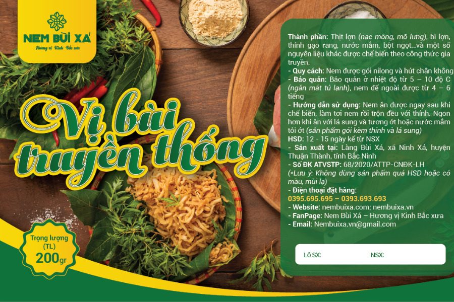 Mẫu tem nhãn cho sản phẩm nem 