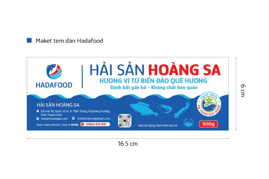 Tem nhãn của thương hiệu hải sản Hoàng Sa