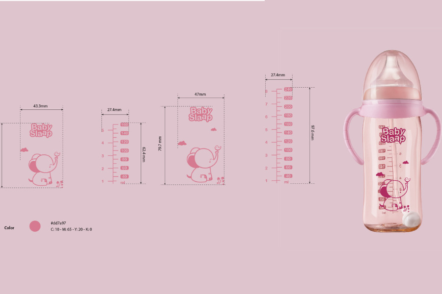 Mẫu thiết kế tem nhãn cho bình sữa 