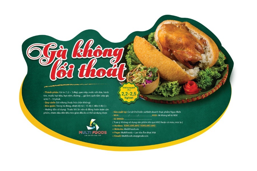 Gợi ý mẫu tem nhãn cho sản phẩm khô gà đẹp ấn tượng